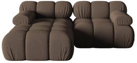 Modulinė sofa Micadoni Bellis 3D, ruda sp., kairinė, 188 x 155 cm x 64 cm