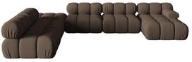 Modulinė sofa Micadoni Bellis 3D, ruda sp., kairinė, 376 x 282 cm x 64 cm