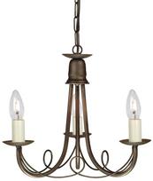 Sietynas kabinamas Elstead Lighting Minster, E14, 3 x 60 W, aukso sp./juoda sp., 37 x 37 cm