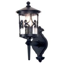 Sieninis lauko šviestuvas Elstead Lighting Hereford 1, 60W, E27, IP23, juoda sp., 15 cm x 42 cm