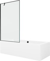 Vonia su sienele, laisvai pastatoma Mexen Cube, 180 cm x 80 cm x 39 cm, stačiakampis, skaidri sp./balta sp.