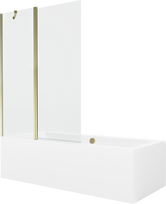 Vonia su sienele, laisvai pastatoma Mexen Cube, 180 cm x 80 cm x 39 cm, stačiakampis, skaidri sp./balta sp.