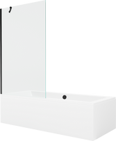 Vonia su sienele, įmontuojama Mexen Cube, 180 cm x 80 cm x 39 cm, stačiakampis, balta sp./juoda sp.