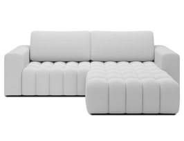 Kampinė sofa - lova Bonett, balta sp., dešininė, 175 x 250 cm x 92 cm
