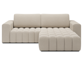 Kampinė sofa - lova Bonett, smėlio sp., dešininė, 175 x 250 cm x 92 cm