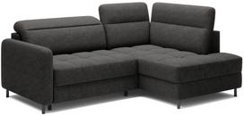 Kampinė sofa - lova Barea, juoda sp., dešininė, 208 x 160 cm x 100 cm