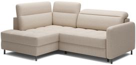 Kampinė sofa - lova Barea, kreminė sp., kairinė, 208 x 160 cm x 100 cm