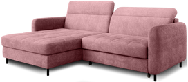 Kampinė sofa - lova Gomsi Touch 24, rožinė sp., kairinė, 165 x 228 cm x 100 cm