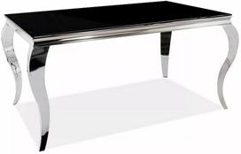 Valgomojo stalas Prince, juoda sp./chromo sp., 150 cm x 90 cm x 75 cm