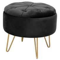 Pufas Akord Furniture Factory Caro, juoda sp., 38 cm x 38 cm x 33 cm