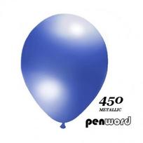Balionas ovalūs Penword 12" Metalic, mėlyna sp., 100 vnt.