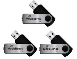 USB atmintinė MediaRange MR910-3, sidabro sp./juoda sp., 16GB