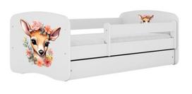 Vaikiška lova Kocot Kids Bambi, balta sp., 80 x 160 cm, be patalynės dėžės, su čiužiniu
