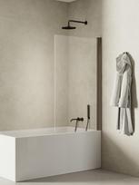 Vonios sienelė Magnifity Fonta, 70 cm x 140 cm, skaidri sp./metalinė juoda sp./skaidrus