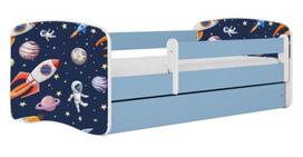 Vaikiška lova Kocot Kids Cosmos, mėlyna sp./balta sp., 70 x 140 cm, be patalynės dėžės, su čiužiniu