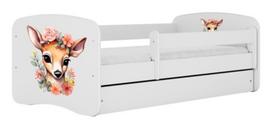 Vaikiška lova Kocot Kids Bambi, balta sp., 80 x 180 cm, su patalynės dėže, su čiužiniu