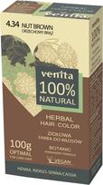 Plaukų dažai Venita 100% Natural Herbal, walnut brown, 4.34, 100 ml