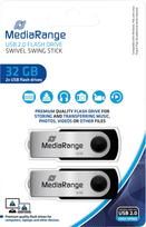 USB atmintinė MediaRange MR911-2, sidabro sp., 32GB