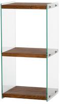 Knygų lentyna Kalune Design Acqua 2, skaidri sp./ruda sp., 80 cm x 40 cm x 35 cm