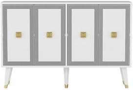 Konsolinis staliukas Kalune Design Ansel, aukso sp./balta sp., 120 cm x 30 cm x 80 cm