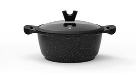 Puodas Domoletti Black Marble, 24 cm, 4 l, juoda sp.