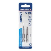 Atsuktuvų antgalių komplektas Specialist+ Torx Grip, T15, 50 mm, 1/4"
