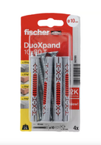 Kaištis su varžtu Fischer DuoXpand, stogams/fasadams/luboms, 10 mm x 80 mm, 4 vnt.
