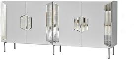 Komoda Kalune Design Dubai, balta sp./sidabro sp., 80 cm x 40 cm x 180 cm