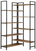 Knygų lentyna Kalune Design Edra Rafix, ruda sp./juoda sp., 177 cm x 94 cm x 94 cm
