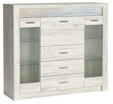 Vitrina Indianapolis I8, kraft white sp., 42 cm x 137 cm x 122 cm