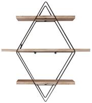 Sieninė lentyna Kalune Design, aukso sp./juoda sp., 70 cm x 60 cm x 16 cm