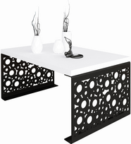 Kavos staliukas ADRK Rina, balta sp./juoda sp., 100 cm x 60 cm x 45 cm