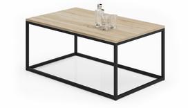 Kavos staliukas ADRK Narisa, juoda sp./rusva sp., 60 cm x 100 cm x 43 cm