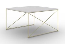 Kavos staliukas ADRK Nelia, aukso sp./pilka sp., 75 cm x 75 cm x 43 cm