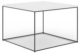 Kavos staliukas ADRK Roni, balta sp./juoda sp., 65 cm x 65 cm x 37 cm