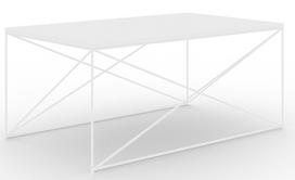Kavos staliukas ADRK Dante, skaidri sp./balta sp., 60 cm x 100 cm x 43 cm