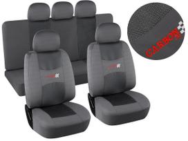 Automobilio sėdynių užvalkalas Compass Carbon Light, blyški pilka sp., 9 vnt., Universalus
