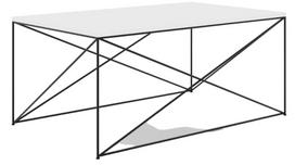 Kavos staliukas ADRK Dante, balta sp./juoda sp., 100 cm x 60 cm x 43 cm