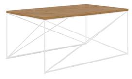 Kavos staliukas ADRK Dante, ąžuolo sp./balta sp., 100 cm x 60 cm x 43 cm