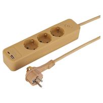Buitinis ilgintuvas, 3 x 1,5 mm², 1.5 m, 3 lizdų, su jungikliu