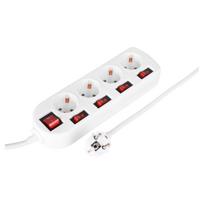 Buitinis ilgintuvas, 3 x 1,5 mm², 1.5 m, 4 lizdų, su jungikliu