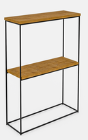 Konsolinis staliukas ADRK Velo, ruda sp./juoda sp., 20 cm x 60 cm x 80 cm