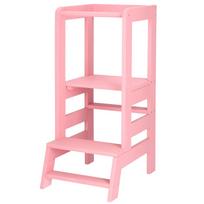 Montessori bokštelis Springos KCH01, mediena, rožinė sp., 90 cm x 52 cm x 39 cm