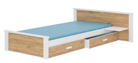 Vaikiška lova Aldex Shelf, aukso sp./balta sp./rusva sp., 80 x 180 cm, su patalynės dėže, be čiužinio