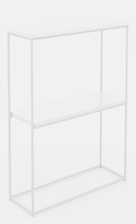 Konsolinis staliukas ADRK Velo, skaidri sp./balta sp., 20 cm x 60 cm x 80 cm