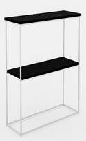 Konsolinis staliukas ADRK Velo, balta sp./juoda sp., 20 cm x 60 cm x 80 cm