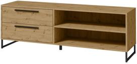 TV staliukas ADRK Aria, ąžuolo sp./juoda sp., 150 cm x 40 cm x 50.8 cm