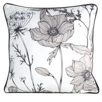 Dekoratyvinės pagalvėlės užvalkalas Agnes, balta sp./juoda sp./smėlio sp., 45 cm x 45 cm