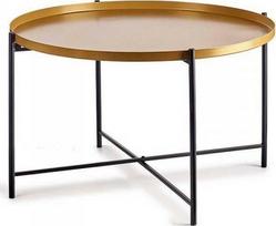 Kavos staliukas Gift Decor, aukso sp./juoda sp., 76.5 cm x 76.5 cm x 46 cm