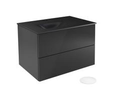 Vonios spintelė su praustuvu Besco Akya Classic, juoda sp., 52.5 cm x 76 cm x 50.7 cm